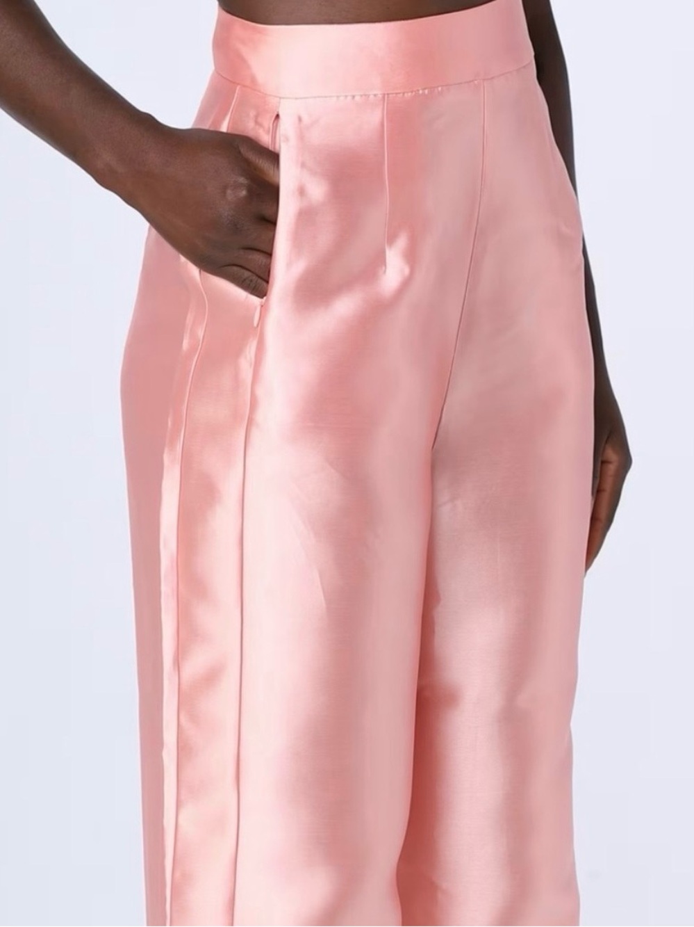 Andrea Iyamah Vasi High Waist Pants in Peach - Picture 3 of 12